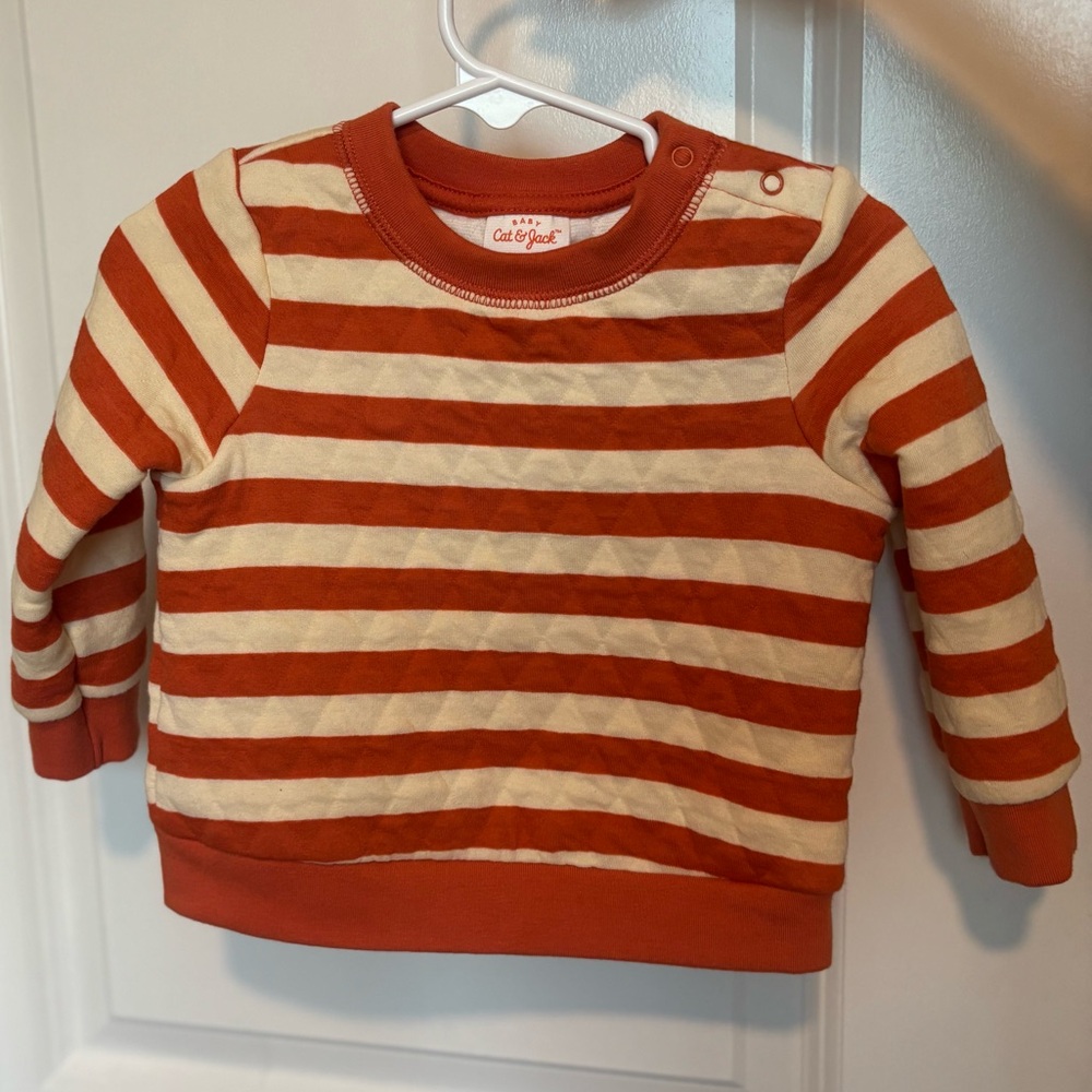 Cat & Jack Kids Sweatshirt - Red and Cream Stripes